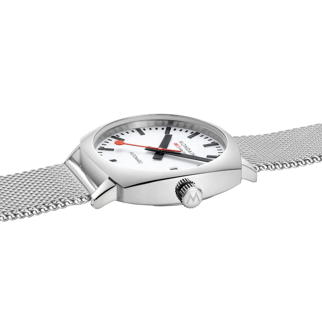 Mondaine Cushion Automatic White Bracelet Watch MDN-501 Image 5
