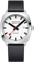 Mondaine Cushion Automatic White Watch MDN-500 Image 2