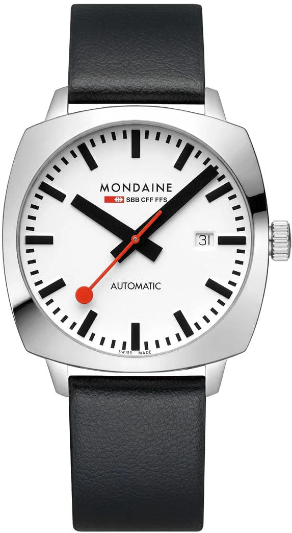 Mondaine Cushion Automatic White Watch MDN-500 Image 2