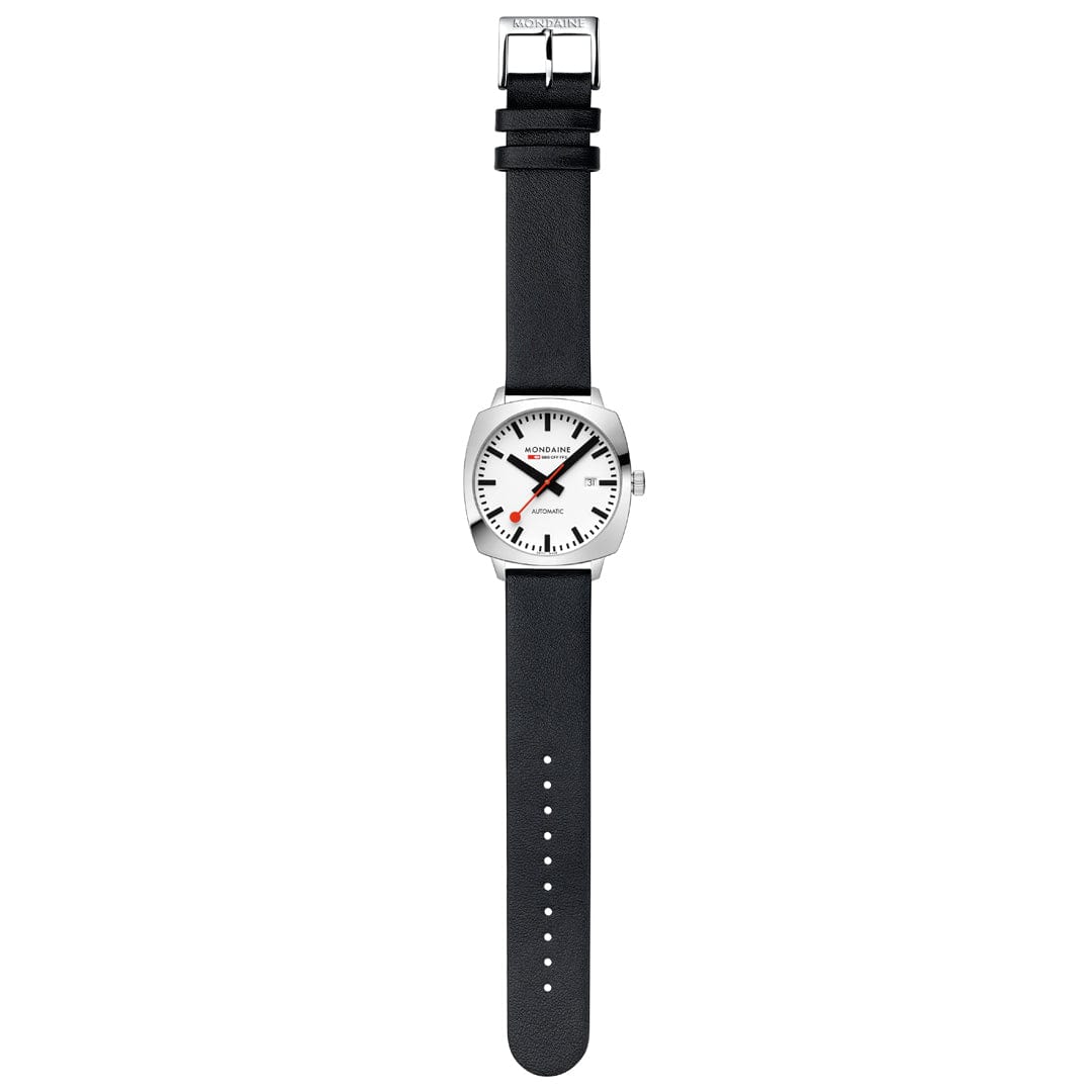 Mondaine Cushion Automatic White Watch MDN-500 Image 9