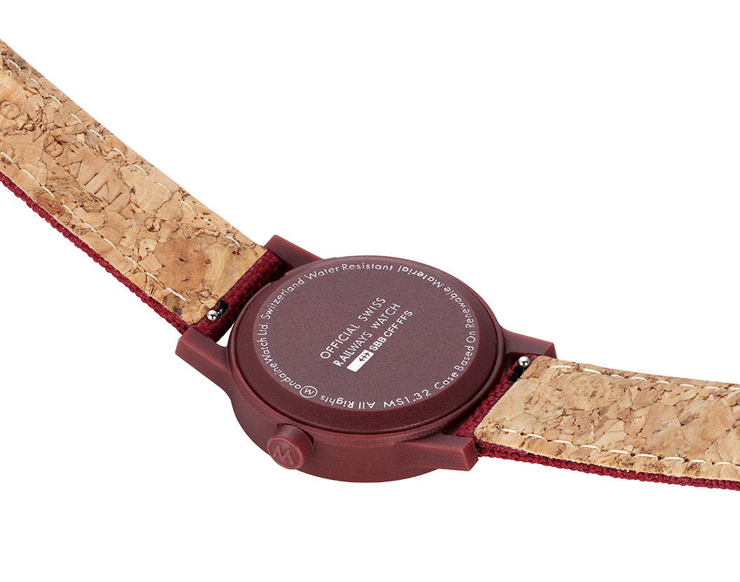Mondaine Essence Dark Cherry Textile Watch MS1.32130.LC Image 3