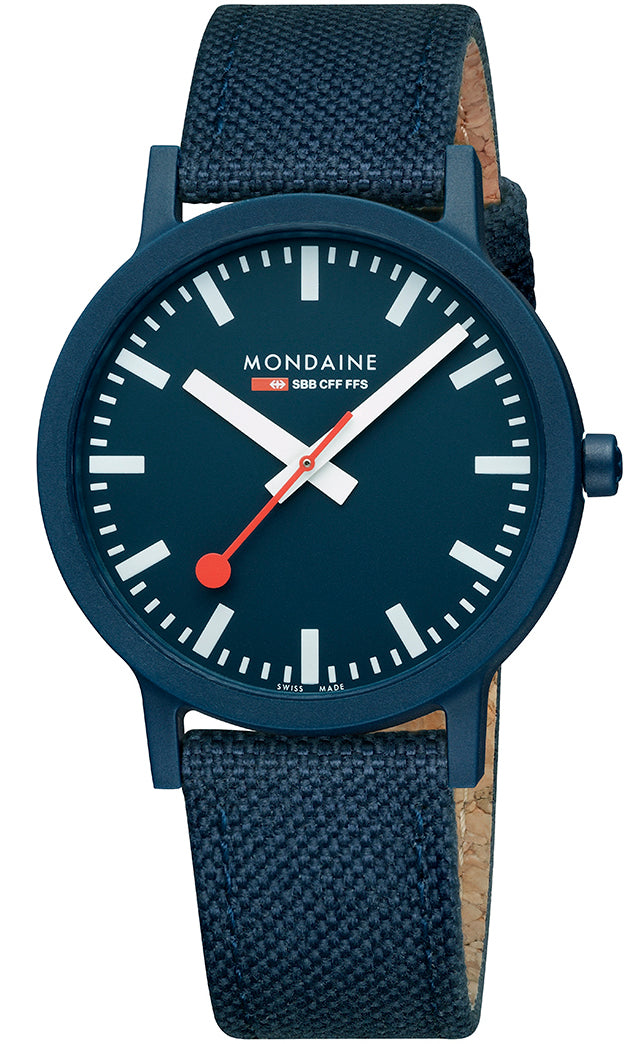 Mondaine Essence Deep Ocean Blue Textile Watch MS1.41140.LD Image 1
