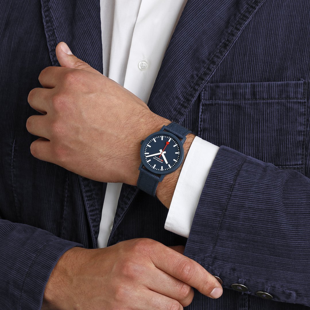 Mondaine Essence Deep Ocean Blue Textile Watch MS1.41140.LD Image 7