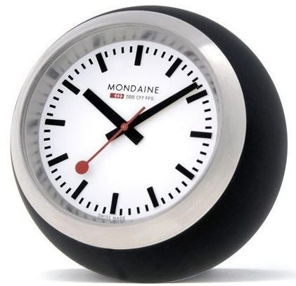 Mondaine Globe Clock Black/White 6cm A660.30335.16SBB Image 1