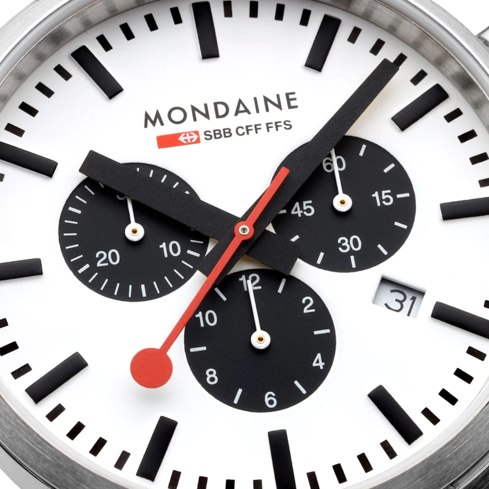 Mondaine Neo 41mm Black Vegan Grape Leather Watch MDN-480 Image 2