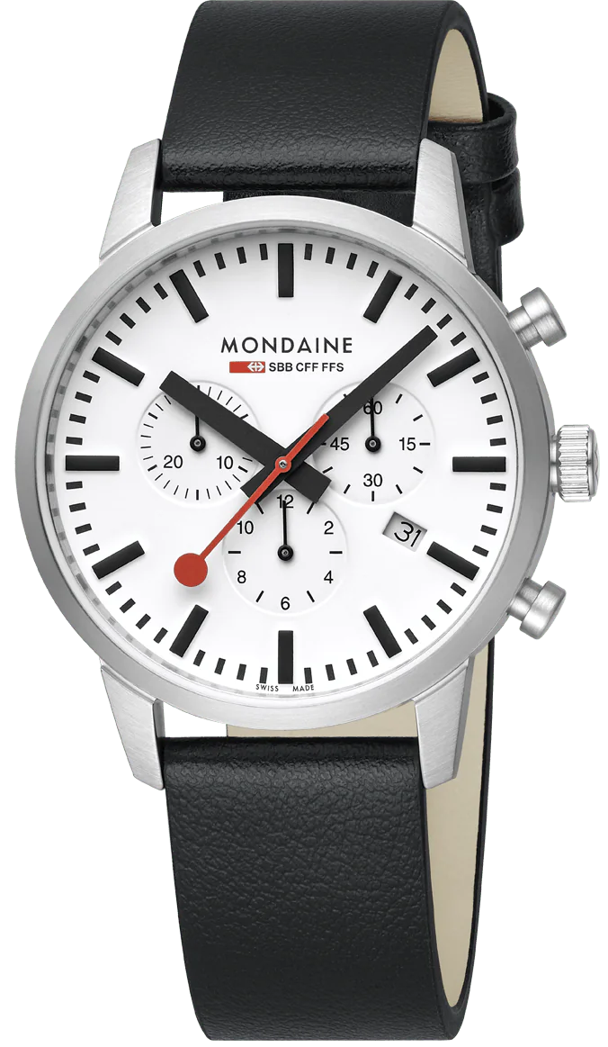 Mondaine Neo 41mm Black Vegan Grape Leather Watch MSD.41411.LBV Image 1