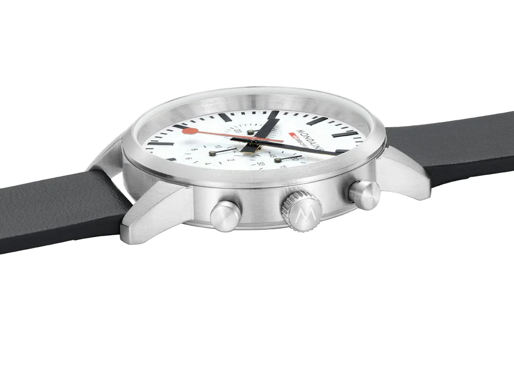 Mondaine Neo 41mm Black Vegan Grape Leather Watch MSD.41411.LBV Image 5