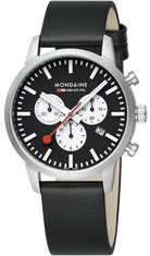 Mondaine Neo 41mm Black Vegan Grape Leather Watch MSD.41420.LBV Image 1