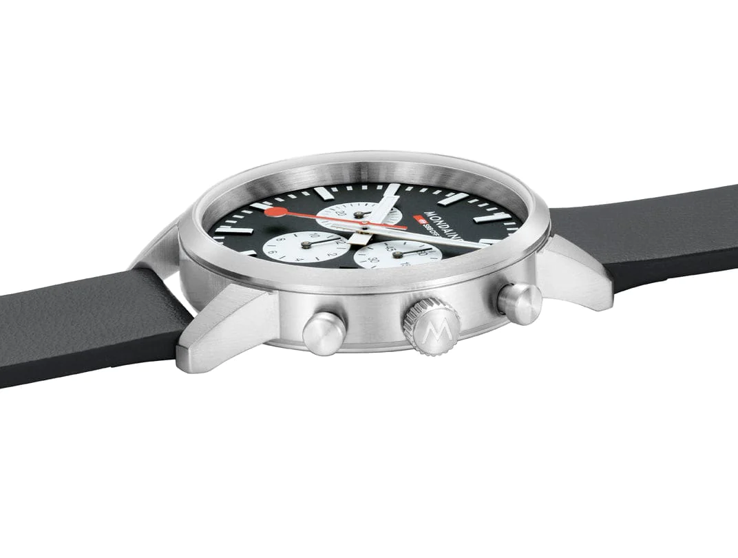 Mondaine Neo 41mm Black Vegan Grape Leather Watch MSD.41420.LBV Image 2