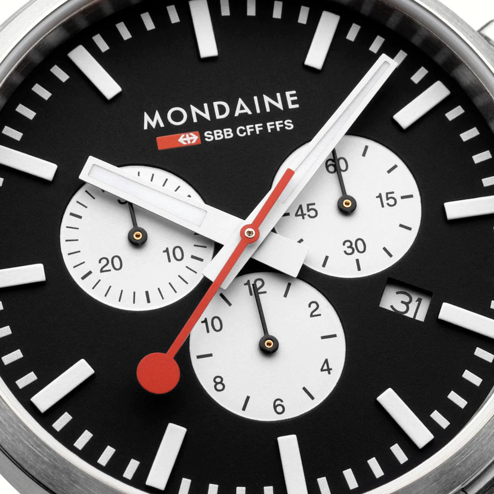 Mondaine Neo 41mm Black Vegan Grape Leather Watch MSD.41420.LBV Image 5