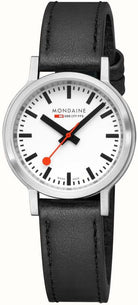 Mondaine SBB Stop2Go BackLight White Grape Leather Watch MST.3401B.LBV.SET Image 1