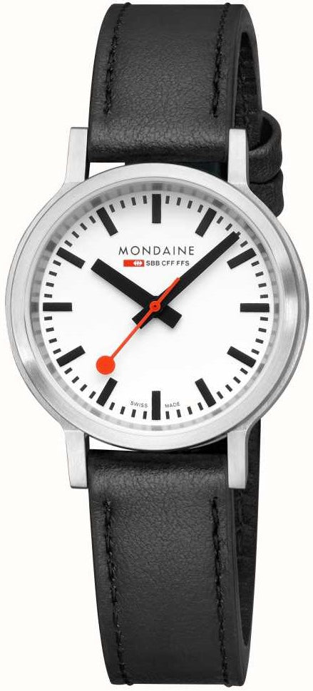 Mondaine SBB Stop2Go BackLight White Grape Leather Watch MST.3401B.LBV.SET Image 1