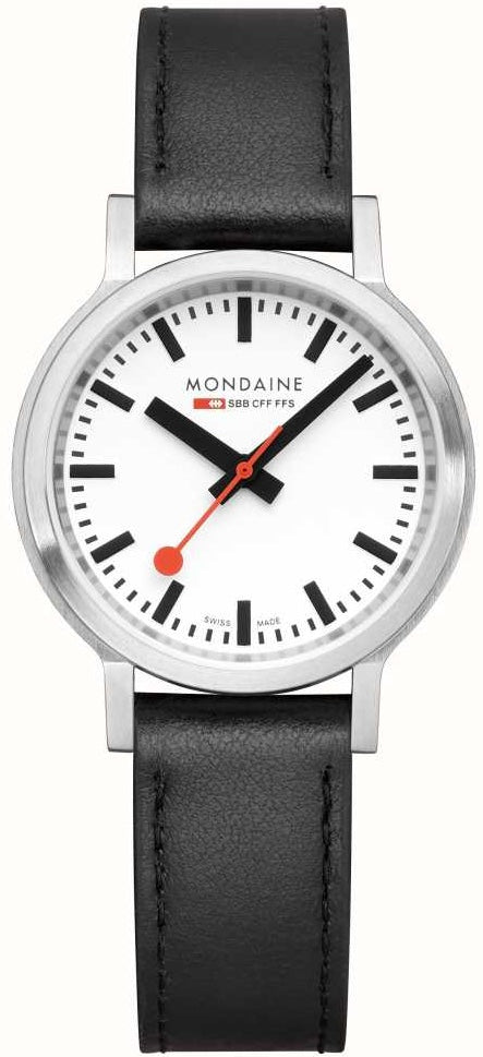 Mondaine SBB Stop2Go BackLight White Grape Leather Watch MST.3401B.LBV.SET Image 2