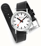 Mondaine SBB Stop2Go BackLight White Grape Leather Watch MST.3401B.LBV.SET Image 8