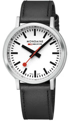 Mondaine SBB Stop2Go BackLight White Grape Leather Watch MST.4101B.LBV.2SE Image 1