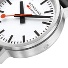 Mondaine SBB Stop2Go BackLight White Grape Leather Watch MST.4101B.LBV.2SE Image 4
