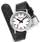 Mondaine SBB Stop2Go BackLight White Grape Leather Watch MST.4101B.LBV.2SE Image 5