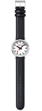Mondaine SBB Stop2Go BackLight White Grape Leather Watch MST.4101B.LBV.2SE Image 8