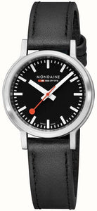 Mondaine SBB Stop2Go Black Grape Leather Watch MST.34020.LBV.SET Image 1