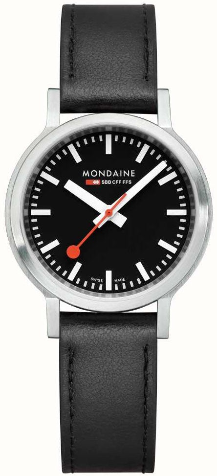 Mondaine SBB Stop2Go Black Grape Leather Watch MST.34020.LBV.SET Image 2