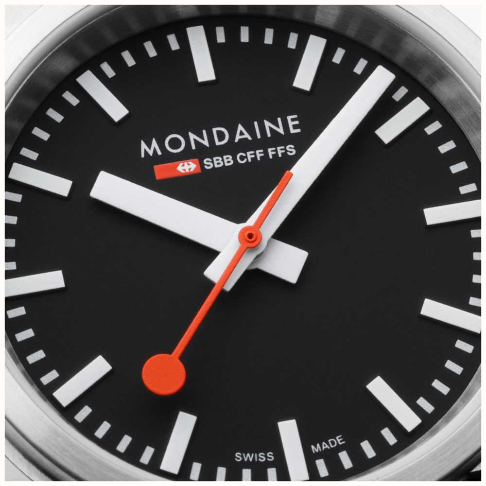 Mondaine SBB Stop2Go Black Grape Leather Watch MST.34020.LBV.SET Image 4
