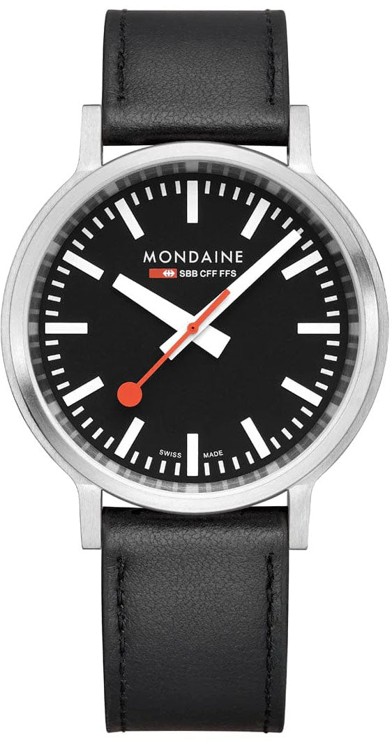 Mondaine SBB Stop2Go Black Grape Leather Watch MST.41020.LBV.2SE Image 2