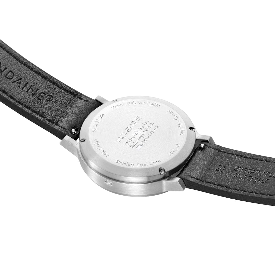 Mondaine SBB Stop2Go Black Grape Leather Watch MST.41020.LBV.2SE Image 5