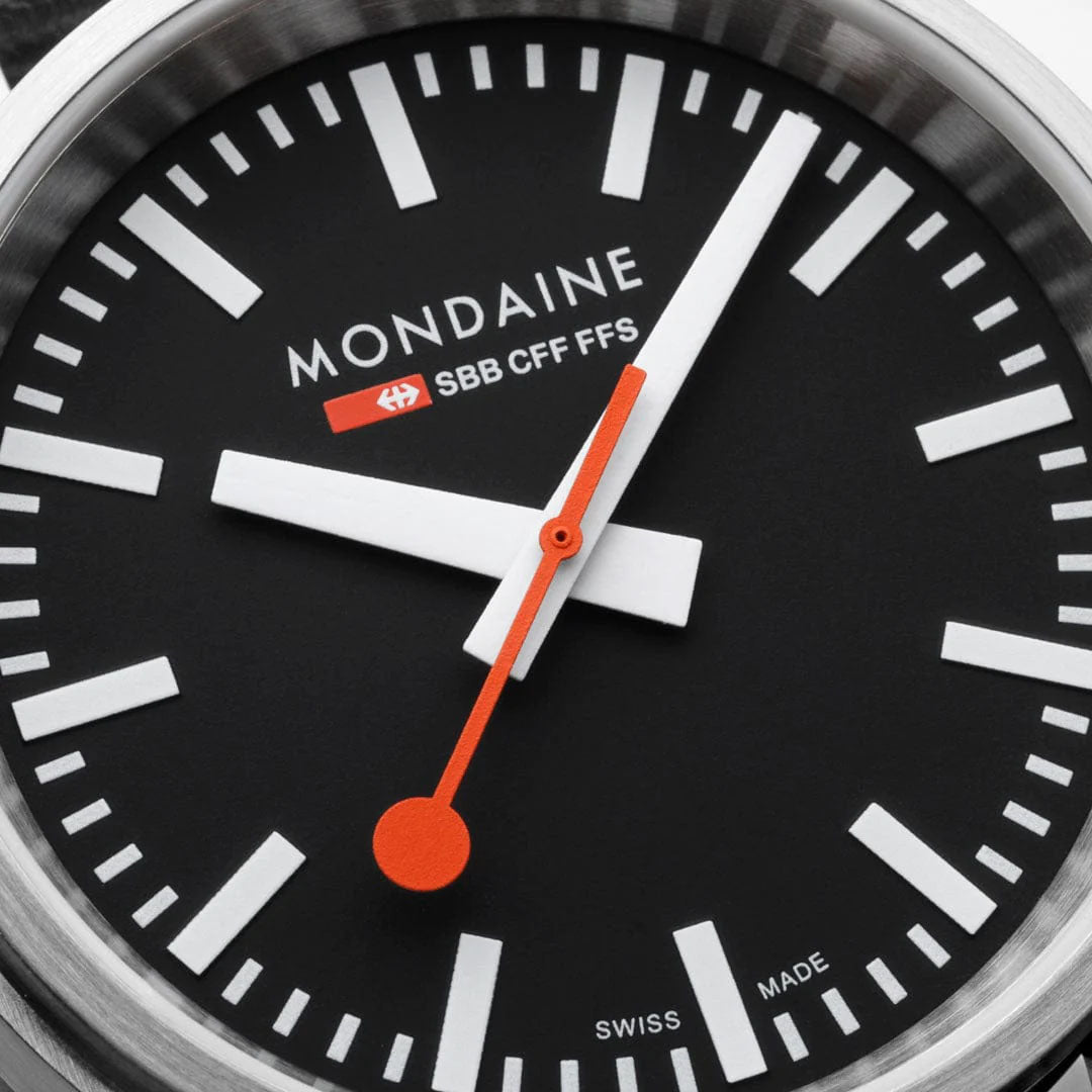 Mondaine SBB Stop2Go Black Grape Leather Watch MST.41020.LBV.2SE Image 7