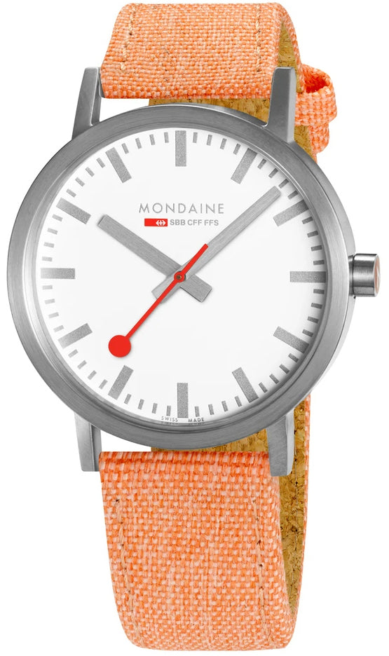 Mondaine Watch Classic 40mm Modern Orange D A660.30360.17SBF Image 2