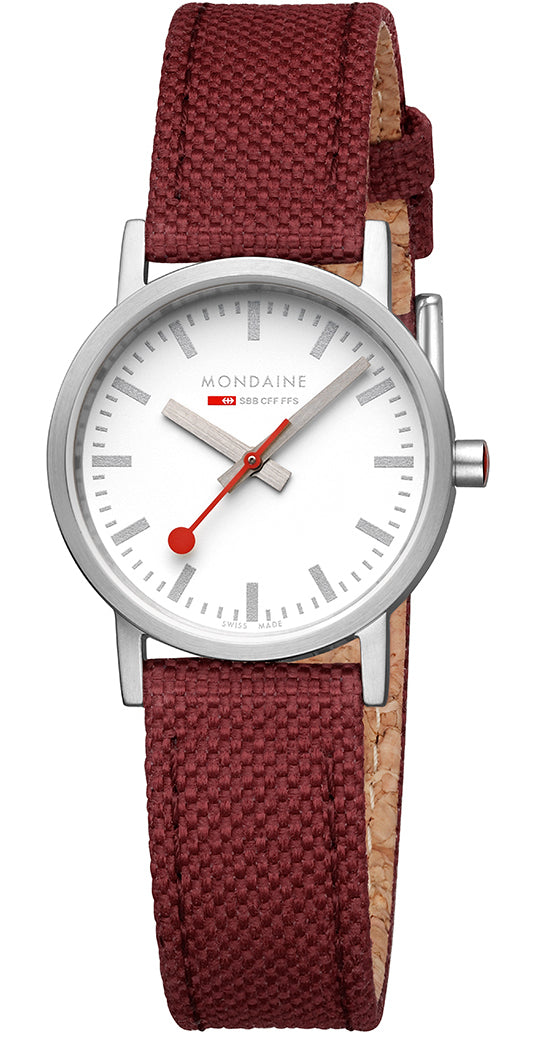 Mondaine Watch Classic Dark Cherry Textile D A658.30323.17SBC1 Image 1