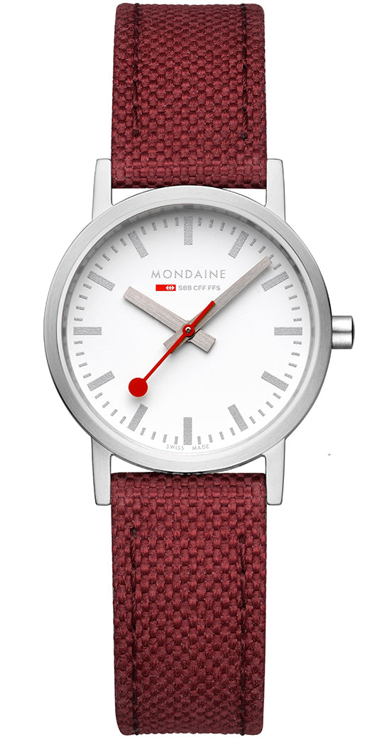 Mondaine Watch Classic Dark Cherry Textile D A658.30323.17SBC1 Image 2