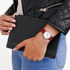 Mondaine Watch Classic Dark Cherry Textile D A658.30323.17SBC1 Image 6