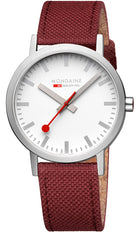 Mondaine Watch Classic Dark Cherry Textile D A660.30360.17SBC Image 1