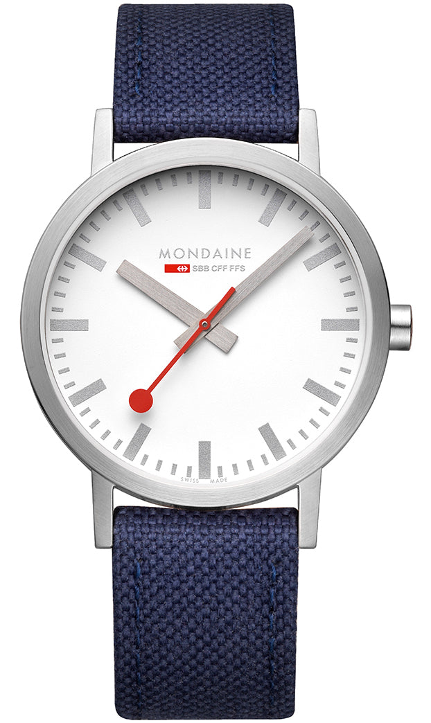 Mondaine Watch Classic Deep Ocean Blue Textile D A660.30360.17SBD1 Image 2
