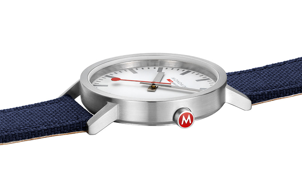 Mondaine Watch Classic Deep Ocean Blue Textile D A660.30360.17SBD1 Image 4