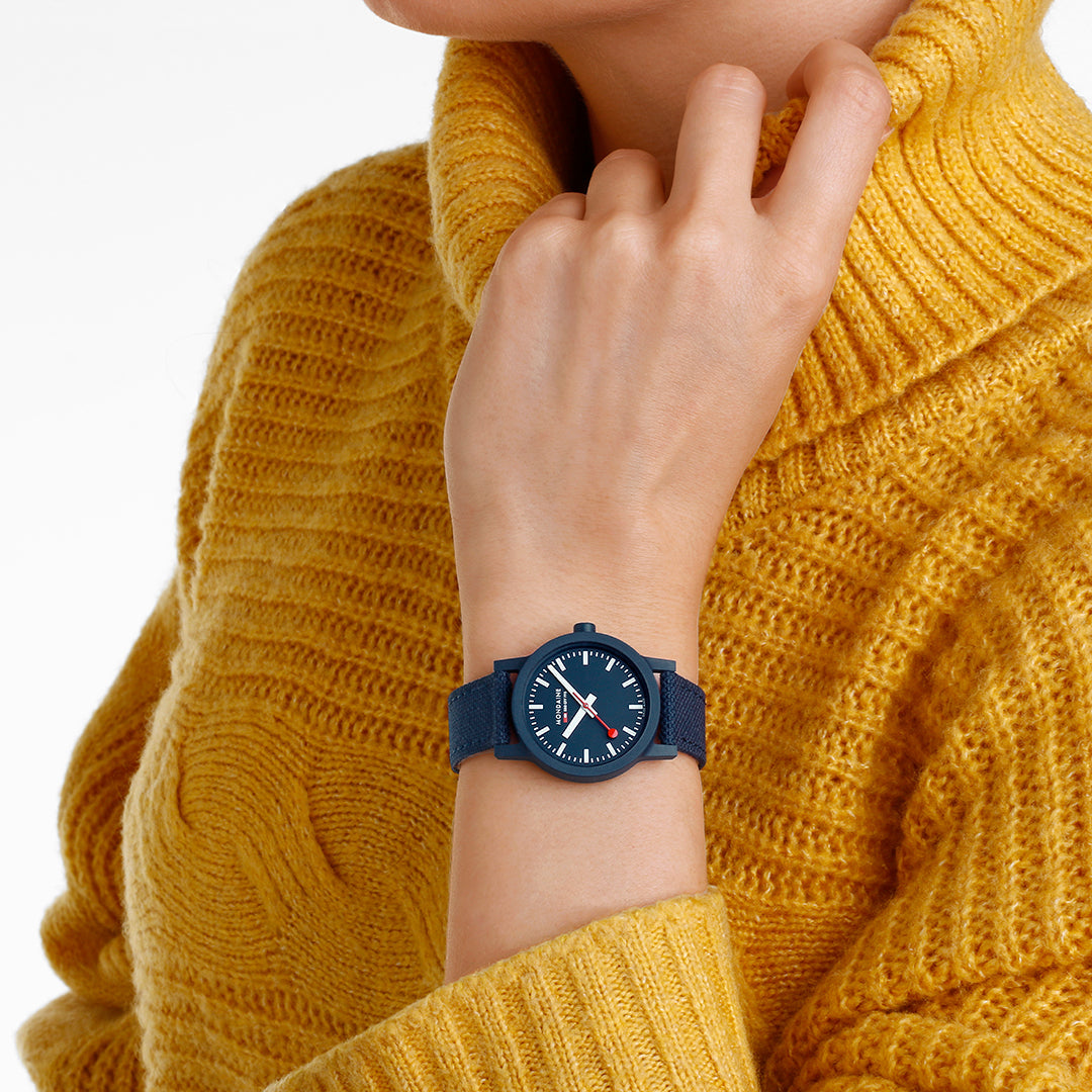 Mondaine Watch Essence Deep Ocean Blue Textile MS1.32140.LD Image 6