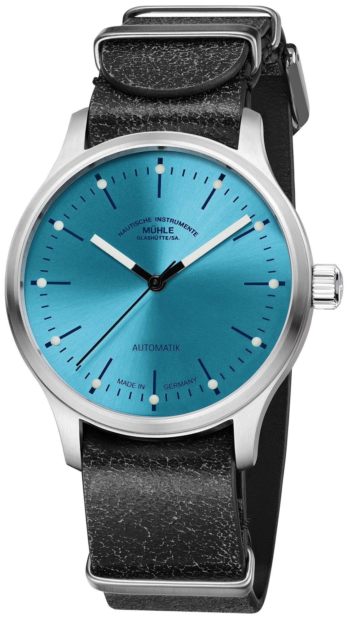 Muhle Glashutte Panova Turquoise Bue Leather Watch M1-40-79-LB Image 1