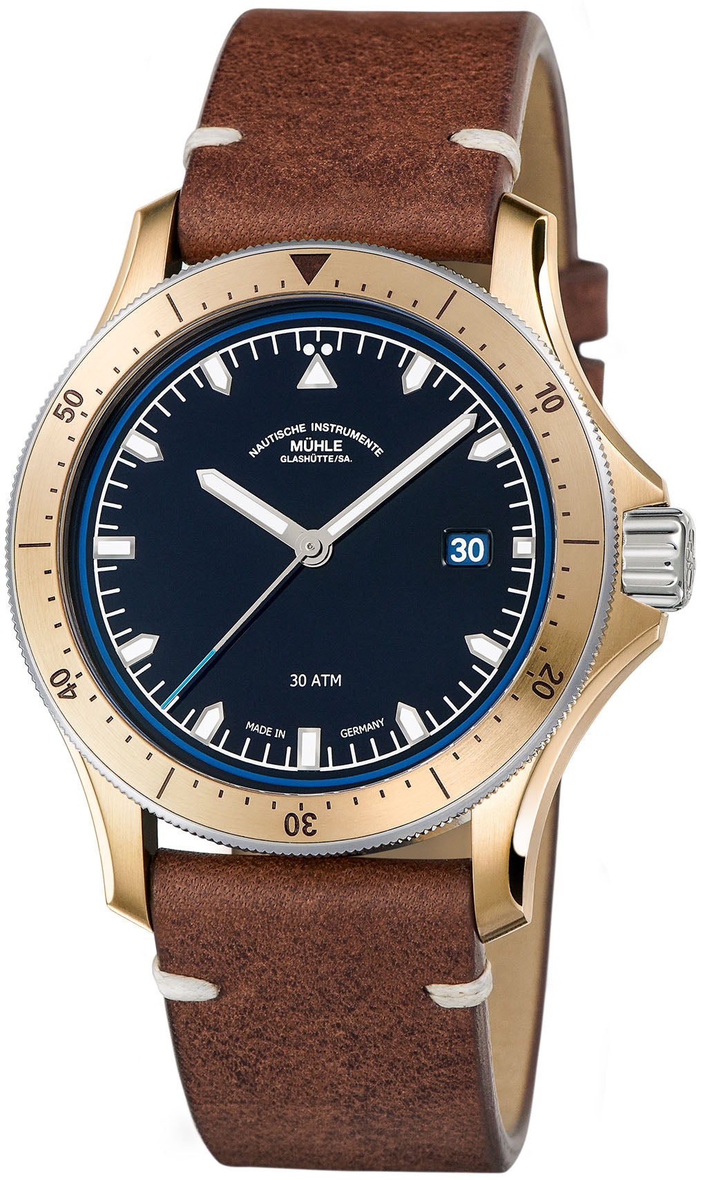 Muhle Glashutte Watch ProMare Go Bronze Leather Limited Edition M1-42-37-LB Image 1