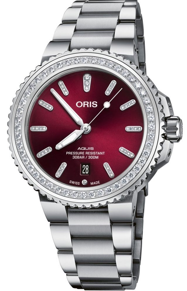 Oris Aquis Date Diamond Red Bracelet 01 733 7766 4998-07 8 22 05PEB Image 1
