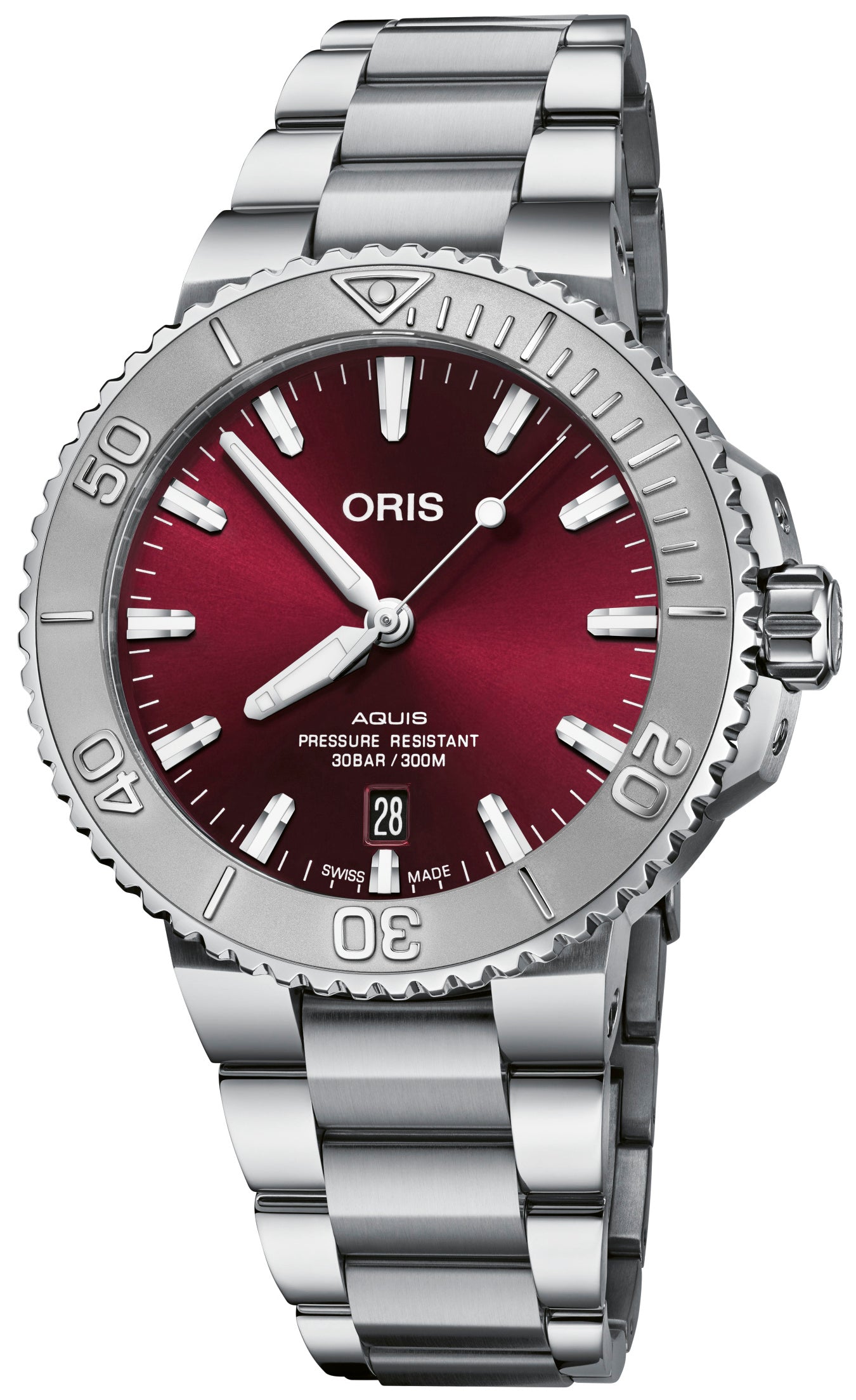 Oris Aquis Date Sunray Cherry Red 41.5 Bracelet 01 733 7766 4158-07 8 22 05PEB Image 1