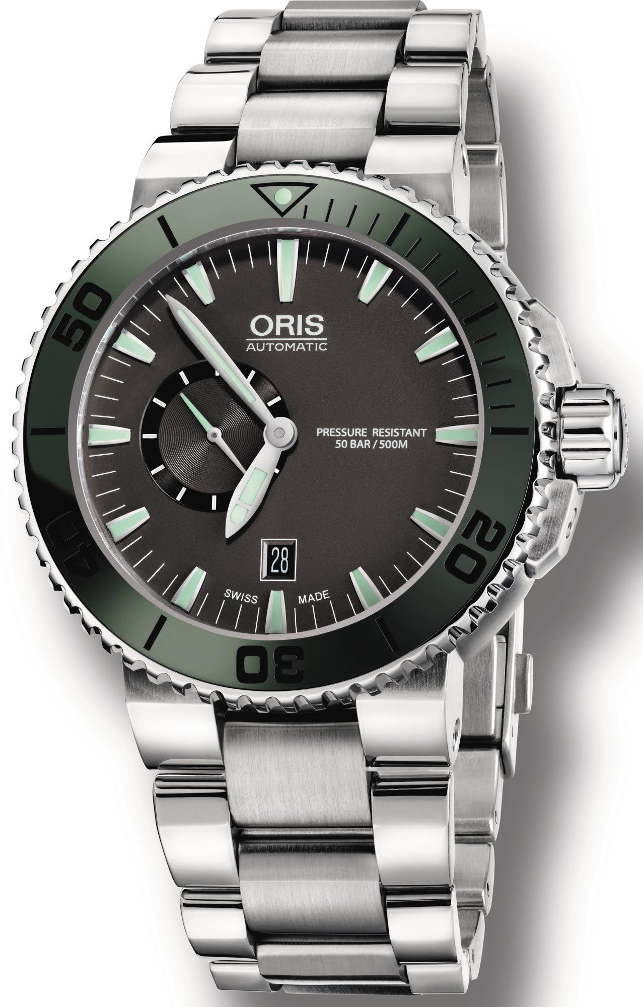 Oris Watch Aquis Date Small Second Dark Green Bracelet D 01 743 7673 4157-07 8 26 01PEB Image 1