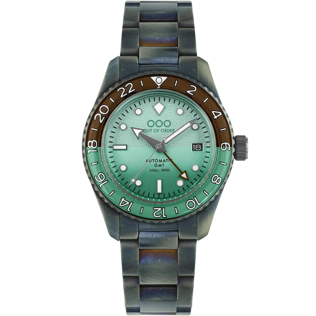 Out Of Order After 8 Shaker Mint Automatic GMT Ultra Distressed Watch OOO.001-25.AE.BAND Image 1