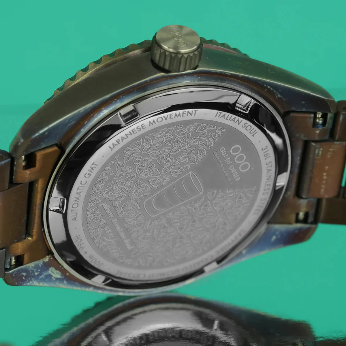Out Of Order After 8 Shaker Mint Automatic GMT Ultra Distressed Watch OOO.001-25.AE.BAND Image 5