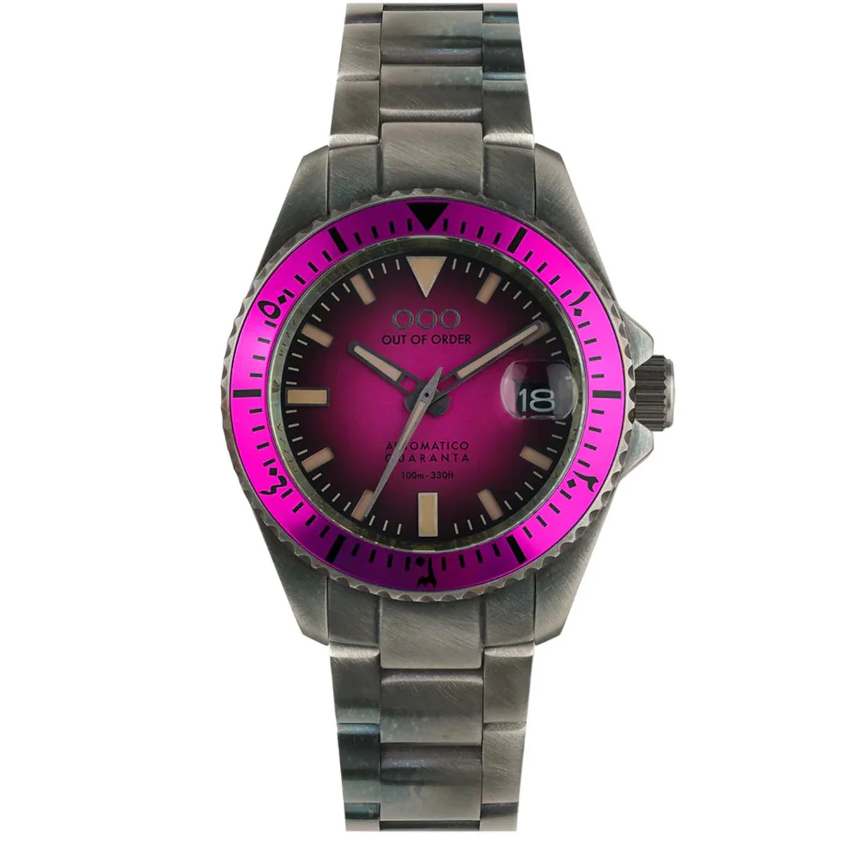 Out Of Order Automatico Quaranta Ulta Distressed Automatic Magenta Watch OOO.001-21.FX Image 1