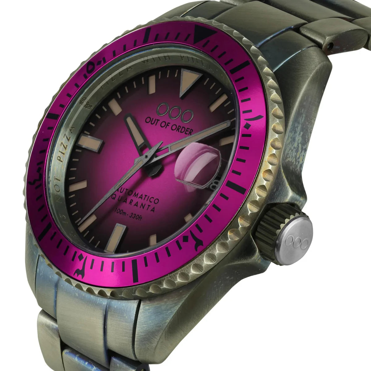 Out Of Order Automatico Quaranta Ulta Distressed Automatic Magenta Watch OOO.001-21.FX Image 3