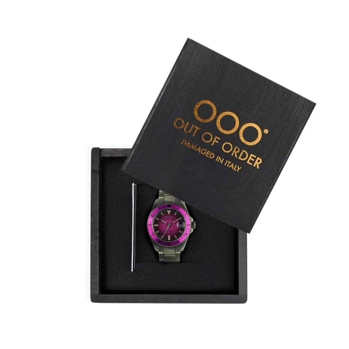 Out Of Order Automatico Quaranta Ulta Distressed Automatic Magenta Watch OOO.001-21.FX Image 5