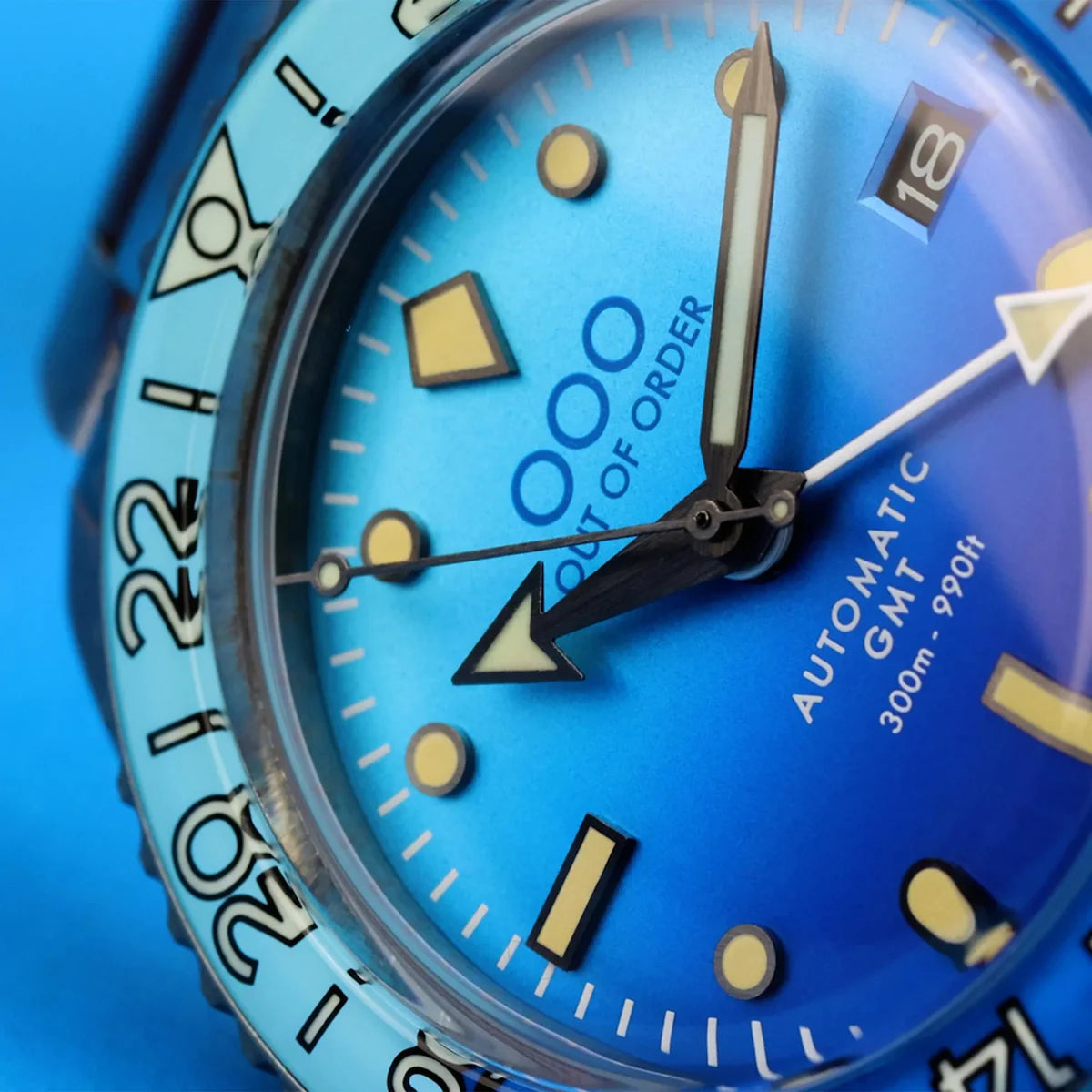 Out Of Order Bomba Blue Shaker Automatic GMT Ultra Distressed Watch OOO.001-25.BB.BAND Image 4