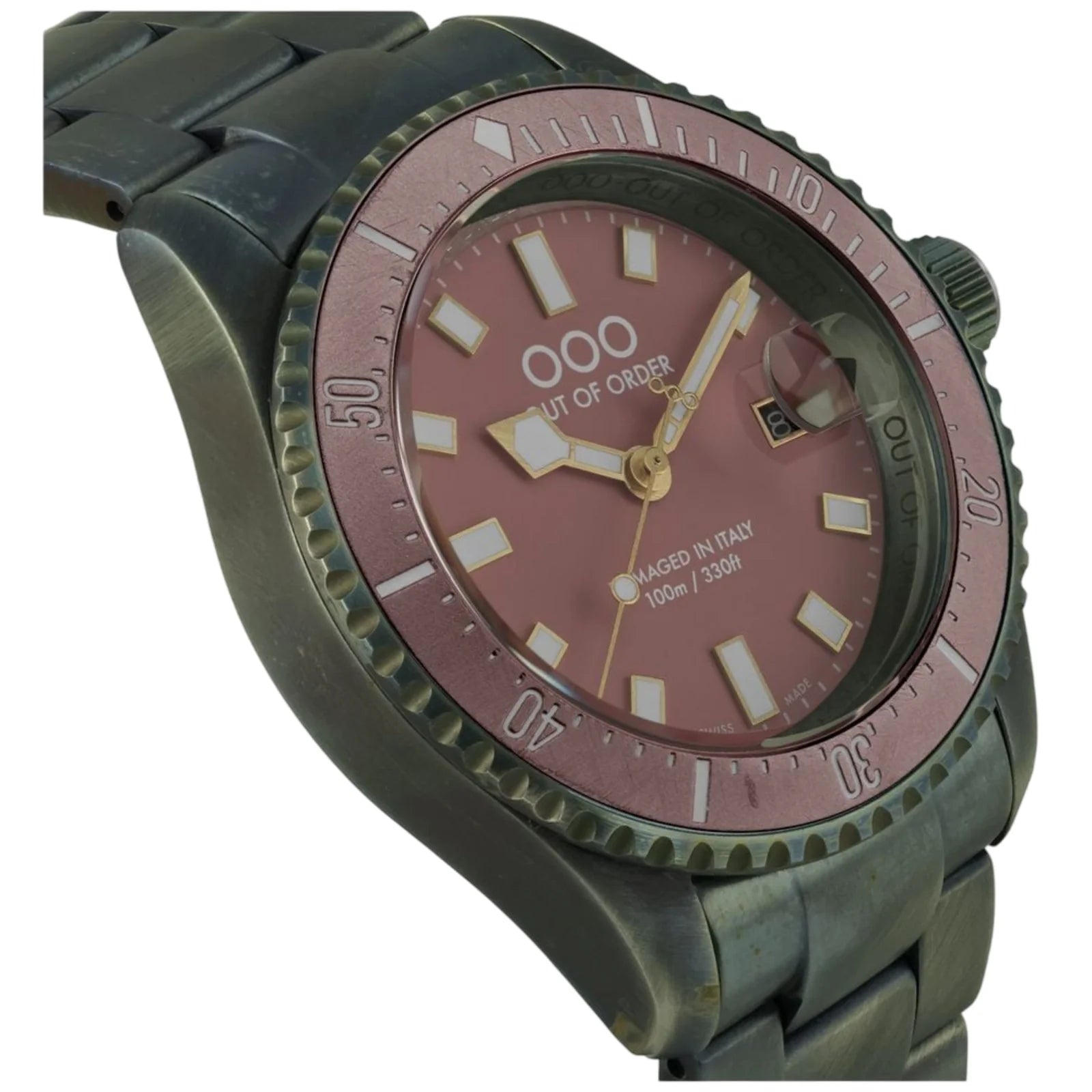 Out Of Order Cipria Pink Casanova Ultra Distressed Steel Watch OOO.001-27.CI Image 2