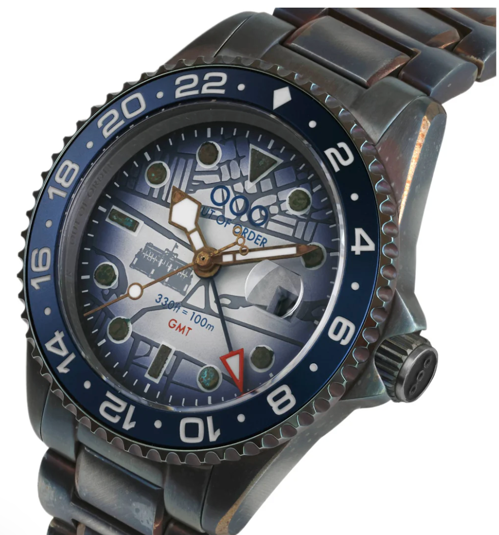Out Of Order London GMT Ultra Distressed Steel Watch OOO.001-19.LO Image 3