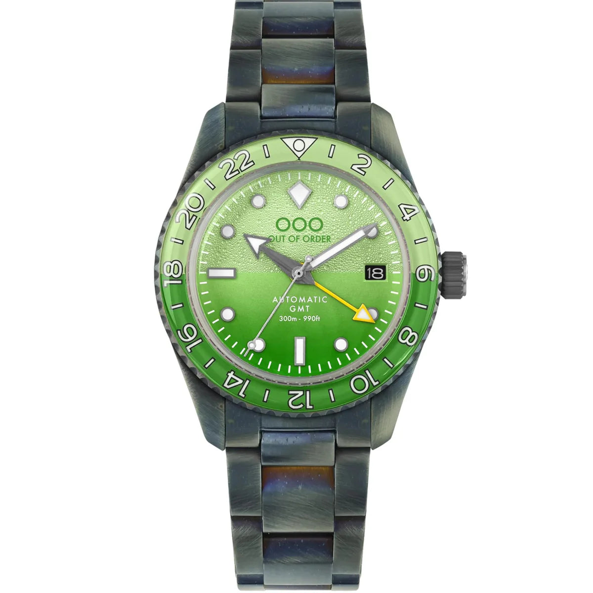 Out Of Order Midori Shaker Green Automatic GMT Ultra Distressed Watch OOO.001-25.MI.BAND Image 1